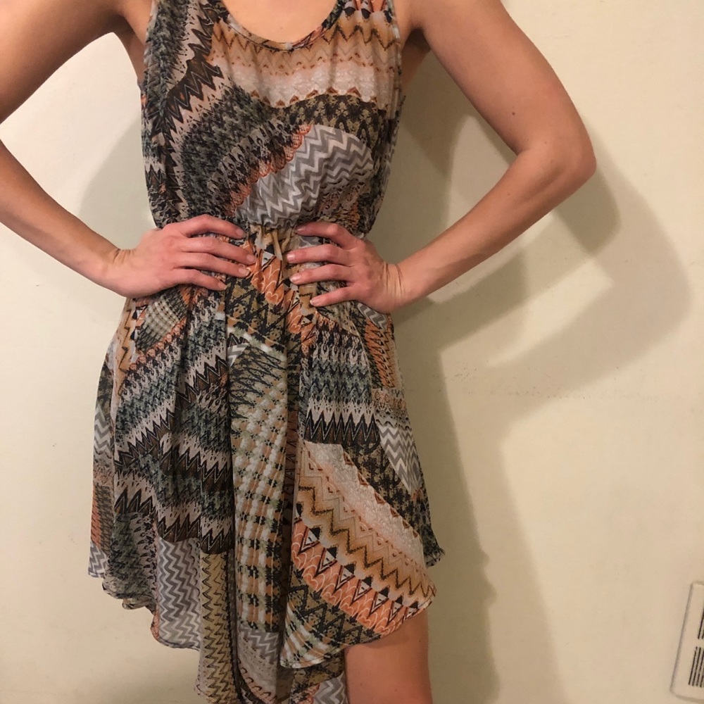 Multicolored high low dress